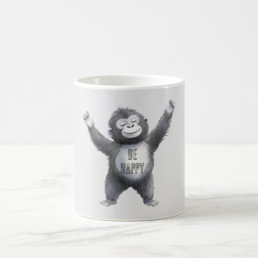 幸せな猿 コーヒーマグカップ (中央)