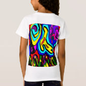 幸せな甘いアートの装飾の明るい色子供へ Tシャツ (裏面)