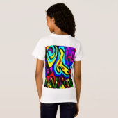 幸せな甘いアートの装飾の明るい色子供へ Tシャツ (裏面フル)