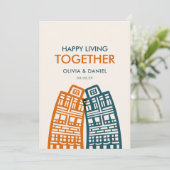 幸せな生活と都市との新しいアドレスカード 招待状 (スタンド正面)