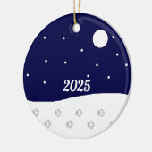 幸せな田舎の冬 セラミックオーナメント (左)