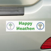 幸せな異教のバンパーステッカー- Heathenryのロゴの… バンパーステッカー (車上)