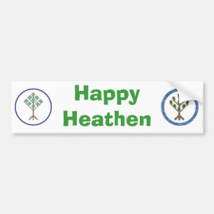 幸せな異教のバンパーステッカー- Heathenryのロゴの… バンパーステッカー