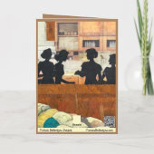 幸せな病気の女気にの子が病気で寝る カード (裏面)