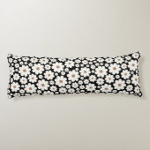 幸せな白いデイジーの花の束の中心 ボディピロー (裏面)