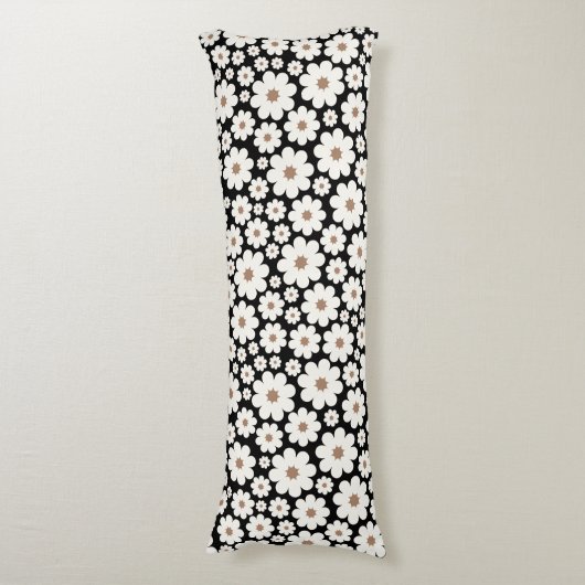 幸せな白いデイジーの花の束の中心 ボディピロー (正面縦)