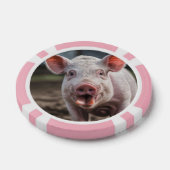 幸せな白い豚の舌が突き刺す ポーカーチップ (シングル)