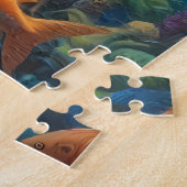 幸せな白素晴らしサメ泳ぎ – ジグソーパズル (側面)