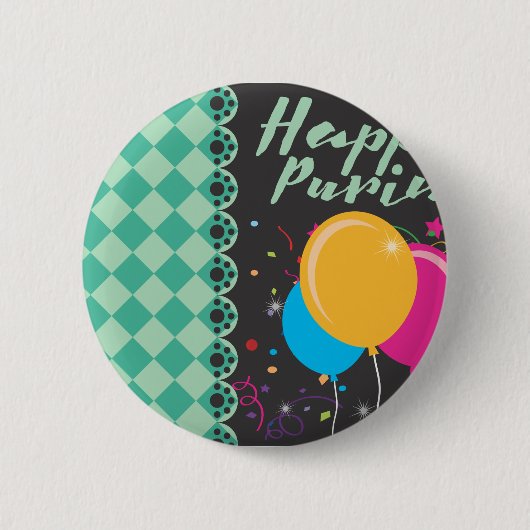 幸せな目的 缶バッジ (正面)