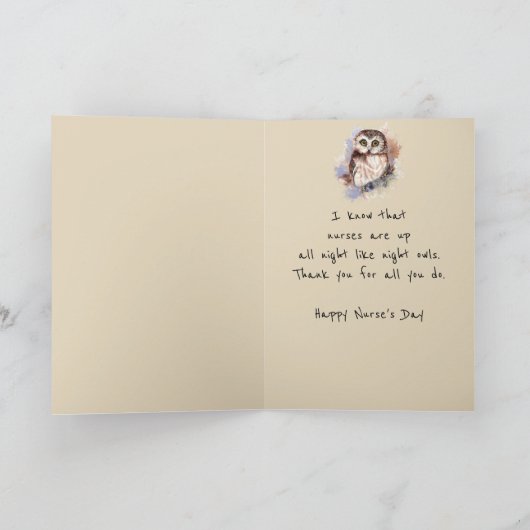 幸せな看護婦の日のおもしろいのナースは夜型の人です カード (内部)