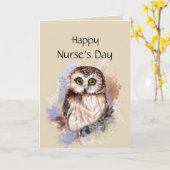 幸せな看護婦の日のおもしろいのナースは夜型の人です カード (黄色い花)