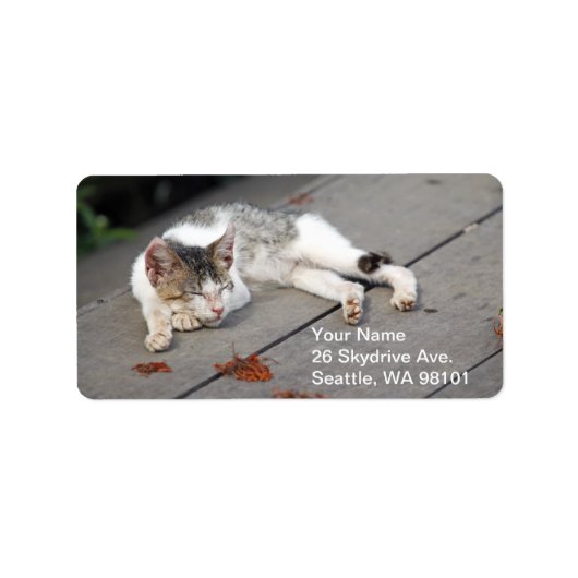 幸せな眠れる猫 ラベル (正面)