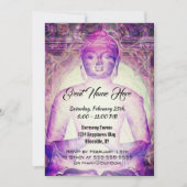 幸せな瞑想の紫仏陀 招待状 (正面)