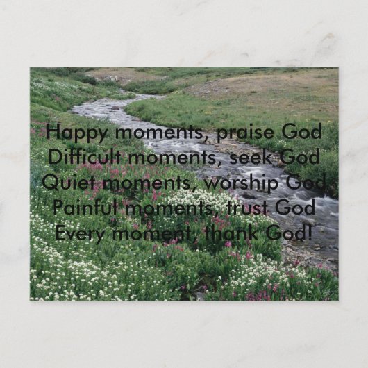 、幸せな瞬間、神を賛美する困難なモメン… ポストカード (正面)