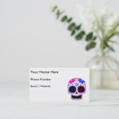 幸せな砂糖のスカルのデザイン 名刺 (スタンド正面)