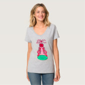 幸せな祝福と花開く - ほほ染まる薔薇 Tシャツ (正面フル)