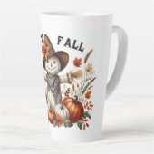 幸せな秋かわいいカカシと紅葉 カフェラテマグ (右アングル)