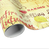 幸せな秋のリネン包装紙 ラッピングペーパー (ロールコーナー)