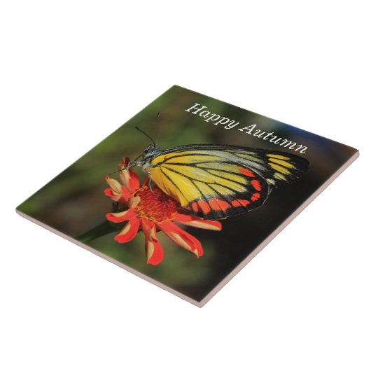 幸せな秋の蝶 タイル (側面)