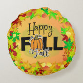 幸せな秋や秋の収穫感謝祭の愛 ラウンドクッション (裏面)