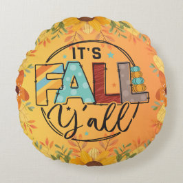幸せな秋や秋の収穫感謝祭の愛 ラウンドクッション