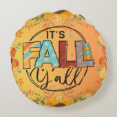 幸せな秋や秋の収穫感謝祭の愛 ラウンドクッション (裏面)