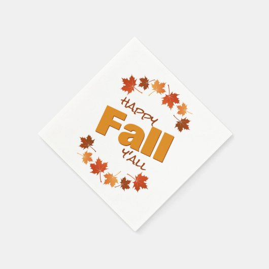 幸せな秋オールグリーティング秋のメープル離れの スタンダードカクテルナプキン (角)