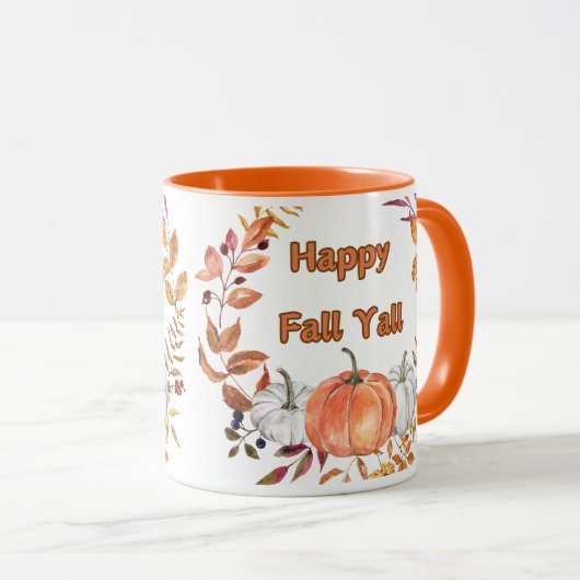 幸せな秋オール:居心地の良い秋のカボチャと離れの マグカップ (正面右)
