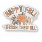 幸せな秋ブラシ彼らすべての歯科歯科歯科用歯歯 シール (正面)