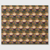 幸せな秋ラテインレッドマグカップ紅葉 ラッピングペーパー (フラット)