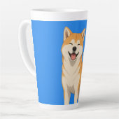 幸せな秋田犬デザイン カフェラテマグ (左アングル)