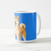 幸せな秋田犬デザイン コーヒーマグカップ (正面右)