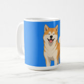 幸せな秋田犬デザイン コーヒーマグカップ (正面左)