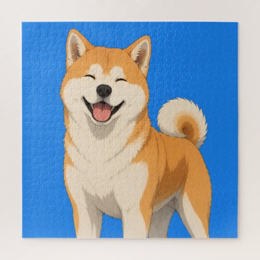 幸せな秋田犬デザイン ジグソーパズル (縦)