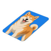 幸せな秋田犬デザイン マグネット (左側)