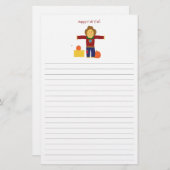 幸せな秋: かかしによって並べられる静止した 便箋 (正面/裏面)