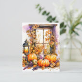 幸せな秋 |楽しむ秋天気 ポストカード (スタンド正面)