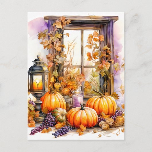 幸せな秋 |楽しむ秋天気 ポストカード (正面)