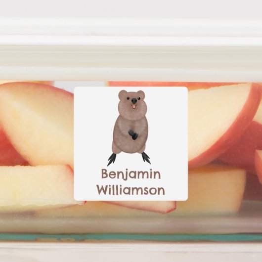 幸せな笑顔かわいいクッカアニメパーソナライズされた ラベル (貼付)