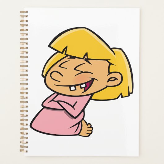 幸せな笑顔のキャラクター少女 プランナー手帳 (正面)