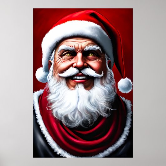 幸せな笑顔のサンタクロース | AIアートポスター ポスター (正面)