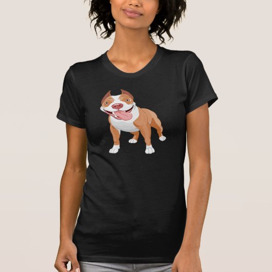 幸せな笑顔のピットブル Tシャツ (正面)