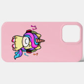 幸せな笑顔のベビーのユニコーンとヘッドフォン。 Case-Mate iPhoneケース (裏面 (横))