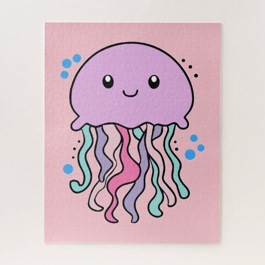 幸せな笑顔のベビークラゲの泡。 ジグソーパズル (縦)