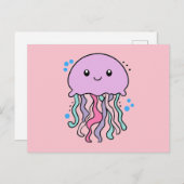 幸せな笑顔のベビークラゲの泡。 ポストカード (正面/裏面)