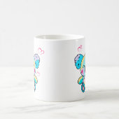 幸せな笑顔のベビーコアラ愛のハート。 コーヒーマグカップ (中央)