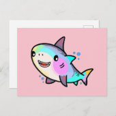 幸せな笑顔のベビーシャークの泡。 ポストカード (正面/裏面)