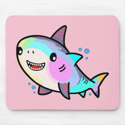 幸せな笑顔のベビーシャークの泡。 マウスパッド (正面)