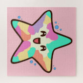 幸せな笑顔のベビーヒトデの泡。 ジグソーパズル (横)