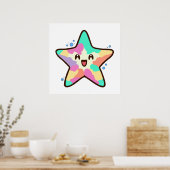 幸せな笑顔のベビーヒトデの泡。 ポスター (キッチン)